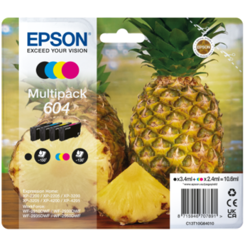 EPSON 604 Inktcartridges Zwart en Kleur multipak Origineel  Multicolor