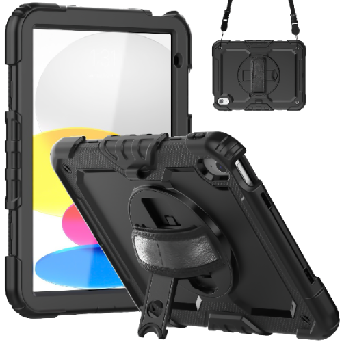 JUST IN CASE Cover Full Body Shockproof Apple iPad 2025 (11th Gen) / iPad 2022 (10th Gen) Zwart