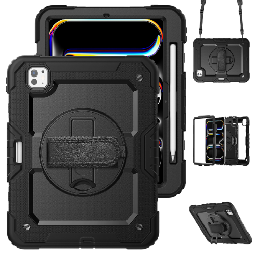 JUST IN CASE Cover Full Body Shockproof Apple iPad Pro 11 2025 / iPad Pro 11 2024 Zwart