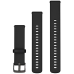 GARMIN Siliconen polsband, 20MM, Snelsluiting, zwart, met leigrijze gesp Horlogebandje Zwart