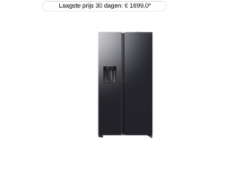 SAMSUNG  RS80F66KBFEF -  Amerikaanse koelkast - breedte 91.2 cm - hoogte 178.4 cm - inhoud 634 l - NoFrost
