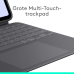 LOGITECH Combo Touch iPad Pro 13" (M4 en M5)(2024 en 2025) Keyboard Case – Comfortabel typen, meerdere gebruiksmodi - Grijs, UK indeling Beschermhoes + Toetsenbord