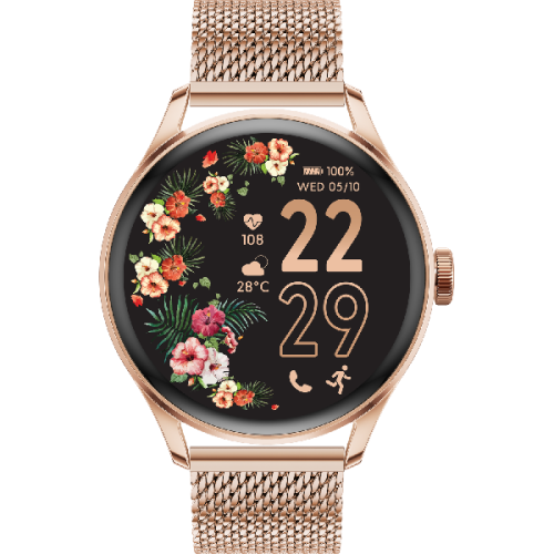ICE-WATCH Smartwatch 2.0 Milanese band Round  1.2'' AMOLED (023394) Smartwatch Roze goud