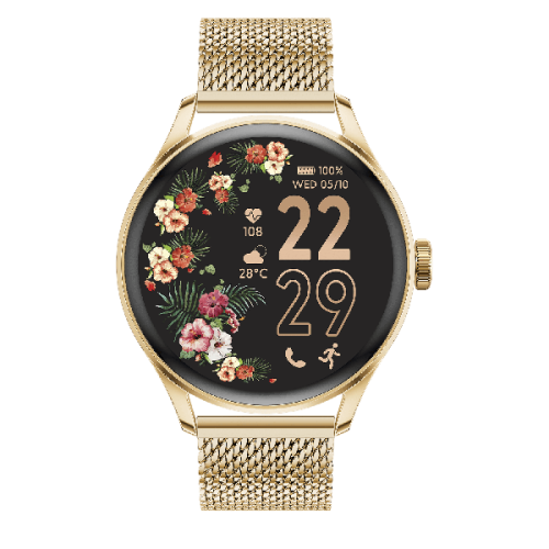ICE-WATCH Smartwatch 2.0 Milanese band Round  1.2'' AMOLED Smartwatch Gold
