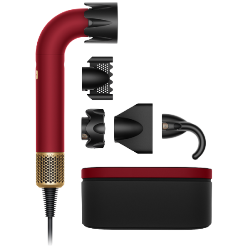 DYSON Supersonic R Straight + Wavy Red Velvet / Gold Föhn Rood
