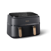 PHILIPS  Airfryer 3000-serie Dual Basket - NA352/00 - Dubbele Mand - 9 L - Tot 6 Personen  - Heteluchtfriteuse - Zwart