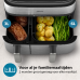 PHILIPS  Airfryer 5000-serie Dual Basket Met Stoomfunctie - NA555/00 - Dubbele Mand - SteamClean - 9L - Tot 6 Personen - Heteluchtfriteuse met stoomfunctie - Zilver