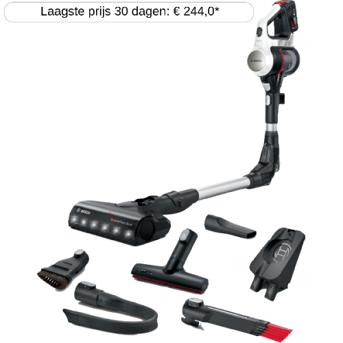 BOSCH BCS711XXL Unlimited 7 - Steelstofzuiger incl. kruimelzuiger - Accuduur 40 min - Wit